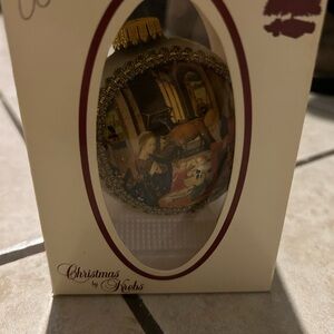 Mint Christmas Krebs Masters on Silk Glass Collector Ornament 1988